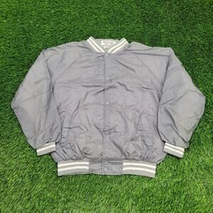Haband Blank Ringer Bomber Jacket Medium 23x24 Gray Baggy